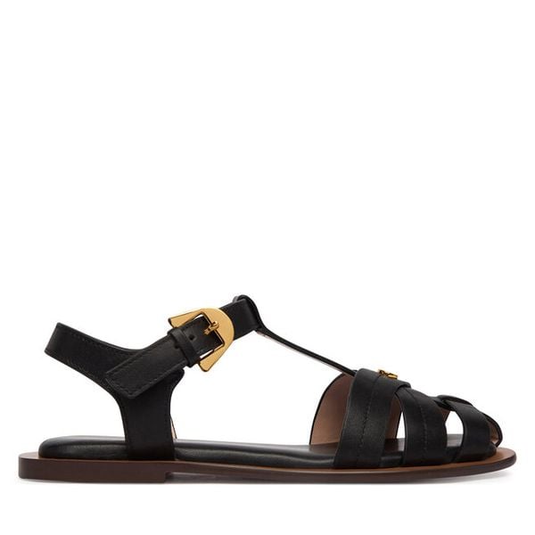 Sandały Coccinelle. Czarne sandały damskie Coccinelle, bez wzorów, bez obcasa, na płaskiej podeszwie. Za 849.99 zł.