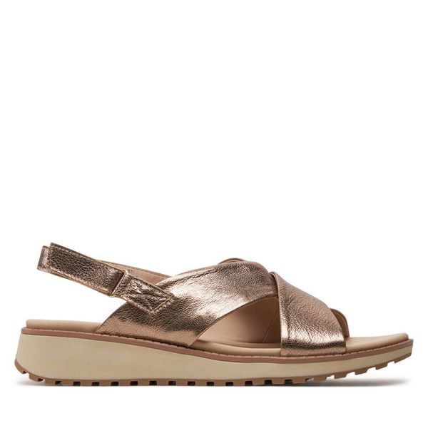 Sandały Caprice. Brązowe sandały damskie Caprice, bez wzorów, bez obcasa, na płaskiej podeszwie. Za 319.99 zł.