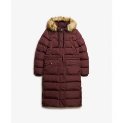 Długi płaszcz z sztucznego futra dla kobiet Superdry Everest. Brązowe płaszcze damskie Superdry., na zimę, l, bez wzorów, z futra, eleganckie. Za 966.15 zł.