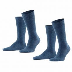 Skarpety Falke Swing (x2). Niebieskie skarpetki męskie Falke, bez wzorów, z bawełny. Za 132.50 zł.