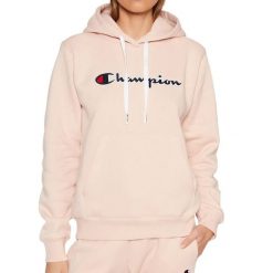 Bluza sportowa damska Champion Wmns Organic Cotton Blend Script Logo Hoodie. Czerwone bluzy sportowe damskie CHAMPION, xs, bez wzorów, bez ramiączek, z kapturem. Za 523.00 zł.
