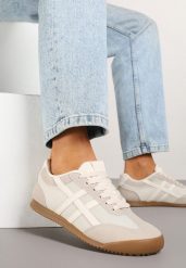 Beżowe Sneakersy Typu Klasyczne Tenisówki Isnnoria. Brązowe trampki i tenisówki damskie Renee, bez wzorów, z jeansu. Za 74.99 zł.