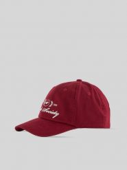 4F Czapka z daszkiem strapback damska - burgundowa S/M (58cm). Czerwone czapki z daszkiem damskie 4f, bez wzorów, z bawełny. Za 69.99 zł.