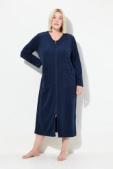 Damskie Szlafrok dwukierunkowy zamek błyskawiczny frotte miękki w dotyku. Brązowe szlafroki damskie Ulla Popken, plus size, bez wzorów, z bawełny, plus size. Za 239.99 zł.