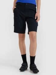 SPODENKI DAMSKIE ROWEROWE 4F F0890 PRZED KOLANO KOLOR CZARNY. Czarne spodenki sportowe damskie 4f, l, z materiału, do biegania. Za 249.99 zł.
