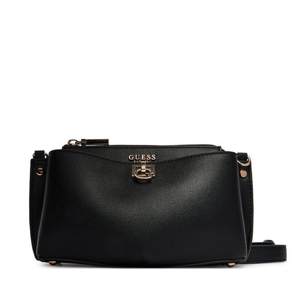 Torebka Guess. Czarne listonoszki damskie Guess, z aplikacjami, bez dodatków. Za 609.99 zł.