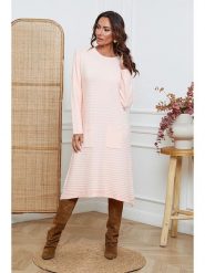 So Cachemire Sukienka dzianinowa "Marwel" w kolorze jasnoróżowym rozmiar: S. Różowe sukienki damskie So Cachemire, s, bez wzorów, z dzianiny, bez kołnierzyka, bez ramiączek, midi. Za 187.99 zł.