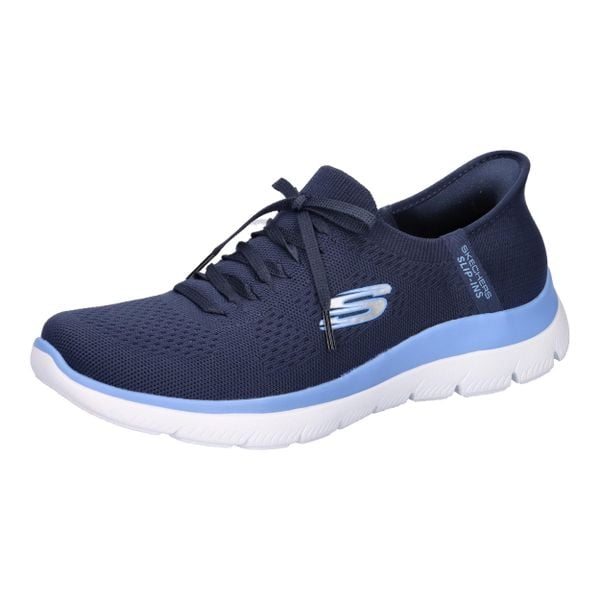 Buty sportowe Sneakersy damskie, Slip-Ins: Summits - New Daily. Niebieskie buty sportowe na co dzień damskie Skechers, bez wzorów. Za 369.99 zł.