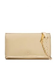 Tommy Hilfiger Torebka Icon Flap W/Chain Met AW0AW17959 Złoty. Żółte torebki wieczorowe Tommy Hilfiger, bez wzorów, ze skóry, wizytowe, bez kołnierzyka, bez ramiączek. Za 339.99 zł.