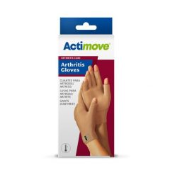 Rękawiczki uciskowe ACTIMOVE AC dla osób z zapaleniem stawów. Brązowe rękawiczki damskie ACTIMOVE, bez wzorów, z materiału. Za 146.13 zł.