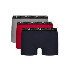 Zestaw 3 bokserów DIM Coton Stretch. Szare bokserki męskie DIM, bez wzorów, z bawełny. Za 178.00 zł.