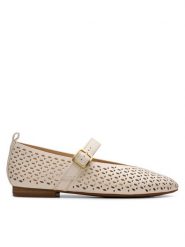 Clarks Półbuty Fawna Jane 26181230 Écru. Półbuty damskie Clarks, bez wzorów, ze skóry, bez obcasa, na płaskiej podeszwie. Za 319.99 zł.