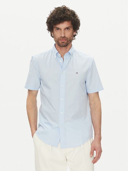 Tommy Hilfiger Koszula MW0MW37584 Błękitny Regular Fit. Niebieskie koszule męskie Tommy Hilfiger, m, bez wzorów, z bawełny, bez kołnierzyka, bez ramiączek. Za 179.99 zł.