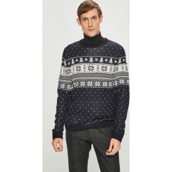 Jack & Jones - Sweter. Czarne swetry męskie Jack & Jones, m, bez wzorów, z dzianiny, bez kołnierzyka. W wyprzedaży za 29.90 zł.