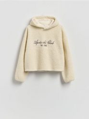 Bluza ze sztucznego baranka - złamana biel. Bluzy bez kaptura damskie Reserved, l. Za 129.99 zł.