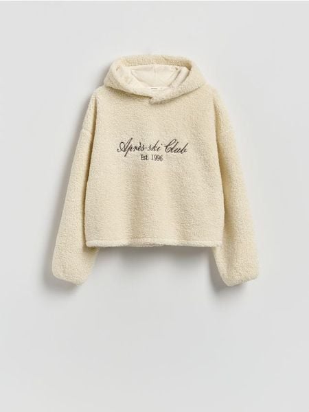 Bluza ze sztucznego baranka - złamana biel. Bluzy bez kaptura damskie Reserved, l. Za 129.99 zł.