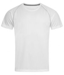 Koszulka T-shirt, Biała, Sportowa, ACTIVE-DRY Poliester, Raglanowe Rękawy. Białe t-shirty męskie Stedman, m, bez wzorów, z materiału, bez kołnierzyka. Za 55.00 zł.