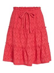 Vila Spódnica "Viamalina" w kolorze czerwonym rozmiar: XL. Czerwone spódniczki damskie Vila, xl, bez wzorów, z podwyższonym stanem, mini, rozkloszowane. Za 74.46 zł.
