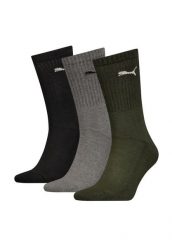 Puma Skarpety Sport Crew 3-Pack 88035528. Zielone skarpetki męskie Puma, bez wzorów, z bawełny. Za 50.99 zł.