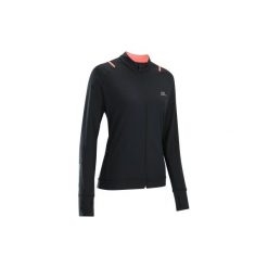 Bluza do biegania RUN DRY damska. Czarne bluzy bez kaptura damskie KALENJI, bez wzorów, z elastanu, bez kaptura. Za 59.99 zł.