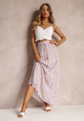 Biała Spódnica Maxi Bawełniana w Kwiatowy Wzór Rayegan. Białe spódniczki damskie Renee, na lato, m, z aplikacjami, z bawełny, maxi. Za 44.99 zł.