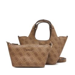 Torebka Guess. Brązowe torebki klasyczne damskie Guess, z aplikacjami, bez dodatków. Za 469.99 zł.