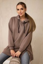 Bluza ocieplana z napami mocca. Bluzy z kapturem damskie KESI, l, z bawełny. Za 238.37 zł.