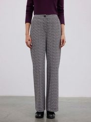 BGN Spodnie w kolorze czarno-białym rozmiar: 36. Czarne spodnie materiałowe damskie BGN, bez wzorów, z materiału, z podwyższonym stanem. Za 115.24 zł.