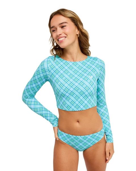 Krótka koszulka z długim rękawem rashguard damska THE BEACH BABE. Zielone t-shirty damskie Roxy, m, bez wzorów, z elastanu, bez kołnierzyka. Za 259.99 zł.