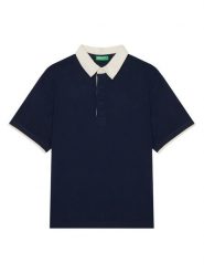 United Colors Of Benetton Polo 3MI5C301U Granatowy Relaxed Fit. Niebieskie t-shirty chłopięce United Colors Of Benetton, bez wzorów, z bawełny, bez ramiączek. Za 79.99 zł.