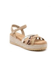 Foreverfolie Sandały w kolorze khaki rozmiar: 38. Brązowe sandały damskie Foreverfolie, bez wzorów, bez obcasa, na koturnie. Za 132.98 zł.