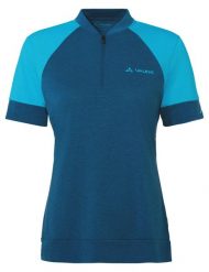Koszulka damska Altissimo Q-Zip Shirt. Niebieskie topy sportowe damskie Vaude, bez wzorów, z materiału, bez ramiączek. Za 299.00 zł.