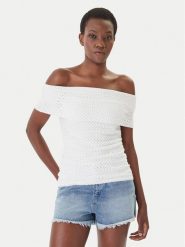 MICHAEL Michael Kors Bluzka MS651ZVKS1 Biały Regular Fit. Białe bluzki damskie MICHAEL Michael Kors, s, bez wzorów, z syntetyku, bez kołnierzyka, bez ramiączek. Za 419.99 zł.