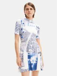Desigual Sukienka codzienna MONSIEUR CHRISTIAN LACROIX Clavelitos 24SWVK54 Niebieski Regular Fit. Niebieskie sukienki damskie Desigual, na co dzień, l, bez wzorów, z wiskozy, bez kołnierzyka, bez ramiączek, proste. Za 189.99 zł.