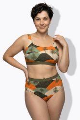Damskie Bikini liście palmowe miękkie miseczki regulowane ramiączka. Zielone bikini damskie Ulla Popken, bez wzorów, plus size. Za 191.99 zł.
