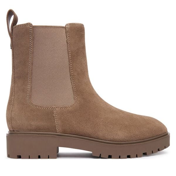 Sztyblety LAUREN RALPH LAUREN. Brązowe botki damskie Lauren Ralph Lauren, bez obcasa, na płaskiej podeszwie, bez zapięcia. Za 889.99 zł.