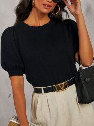 Milan Kiss Sweter w kolorze czarnym rozmiar: XL. Czarne swetry klasyczne damskie Milan Kiss, xl, bez kołnierzyka. Za 126.99 zł.