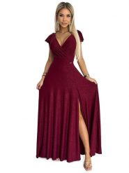 Numoco Sukienka w kolorze bordowym rozmiar: 3XL. Czerwone sukienki damskie Numoco, na imprezę, xl, bez wzorów, bez kołnierzyka, bez ramiączek, maxi. Za 328.95 zł.