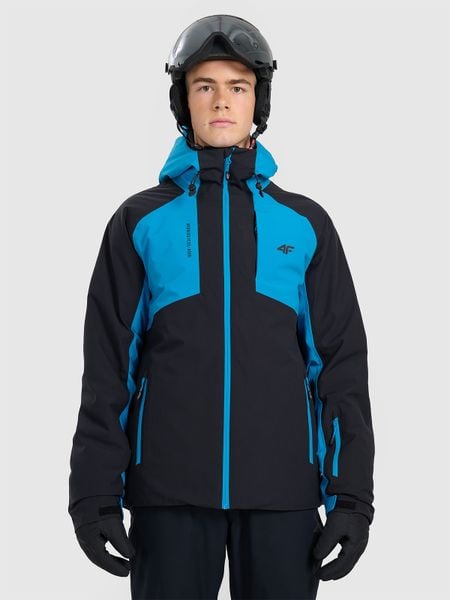 4F Kurtka narciarska membrana 8000 męska - niebieska XL. Niebieskie kurtki narciarskie i snowboardowe damskie 4f, m, bez wzorów, bez kaptura, narciarskie. Za 599.99 zł.