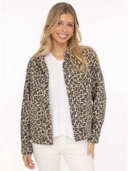 Zwillingsherz Kurtka dżinsowa w kolorze beżowo-jasnobrązowym rozmiar: XL. Brązowe kurtki damskie Zwillingsherz, xl, z aplikacjami, ze skóry, bez kaptura. Za 183.15 zł.