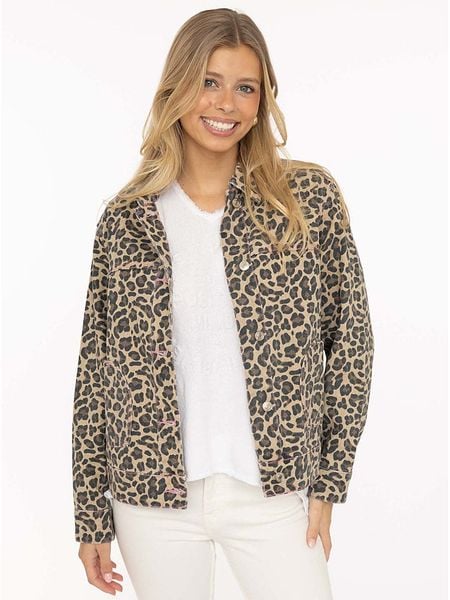 Zwillingsherz Kurtka dżinsowa w kolorze beżowo-jasnobrązowym rozmiar: XL. Brązowe kurtki damskie Zwillingsherz, xl, z aplikacjami, ze skóry, bez kaptura. Za 183.15 zł.