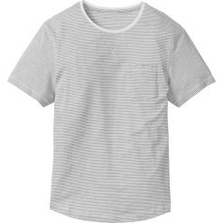 T-shirt w paski bonprix ciemnoniebiesko-biały w paski. Niebieskie t-shirty męskie bonprix, l, bez wzorów, z bawełny, bez kołnierzyka. Za 34.99 zł.