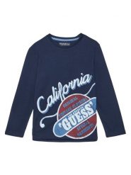 Guess Bluzka L5YI26 K8HM4 Granatowy Regular Fit. Niebieskie t-shirty chłopięce Guess, z aplikacjami, z bawełny, bez ramiączek. Za 69.99 zł.