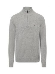 Tommy Hilfiger sweter z dzianiny Mężczyźni Wełna szary, XL. Szare swetry męskie Tommy Hilfiger, m, bez wzorów, z dzianiny, bez kołnierzyka. Za 599.95 zł.