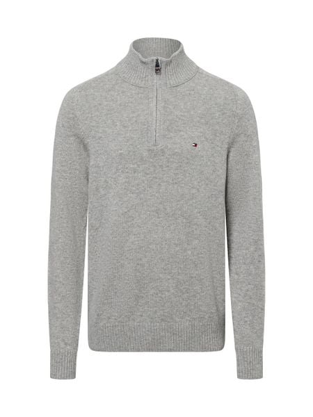 Tommy Hilfiger sweter z dzianiny Mężczyźni Wełna szary, XL. Szare swetry męskie Tommy Hilfiger, m, bez wzorów, z dzianiny, bez kołnierzyka. Za 599.95 zł.