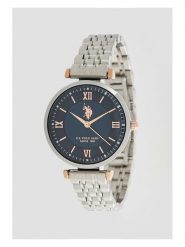 U.S. Polo Assn. Zegarek kwarcowy w kolorze srebrno-granatowym rozmiar: onesize. Szare, analogowe zegarki damskie U.S. Polo Assn., metalowe. Za 217.99 zł.