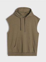 Bluza bez rękawów z kapturem - zielony. Zielone bluzy z kapturem męskie Sinsay, l. Za 39.99 zł.