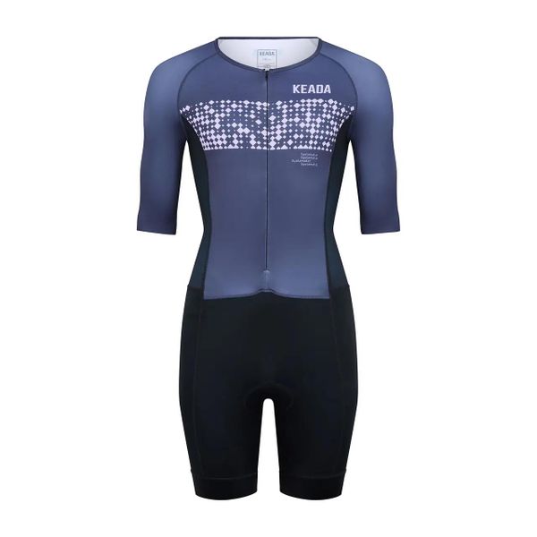 Damski kombinezon triathlonowy Systematic One z rękawami – fioletowy. Czarne kombinezony damskie KEADA SPORTS, m, bez wzorów, z materiału, bez kołnierzyka, bez ramiączek. Za 549.00 zł.