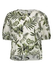 SisterS point Bluzka w kolorze kremowo-zielonym rozmiar: L. Brązowe bluzki damskie Sisters Point, l, bez wzorów, bez kołnierzyka, bez ramiączek. Za 56.79 zł.