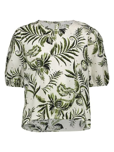 SisterS point Bluzka w kolorze kremowo-zielonym rozmiar: XS. Brązowe bluzki damskie Sisters Point, xs, bez wzorów, bez kołnierzyka, bez ramiączek. Za 47.82 zł.